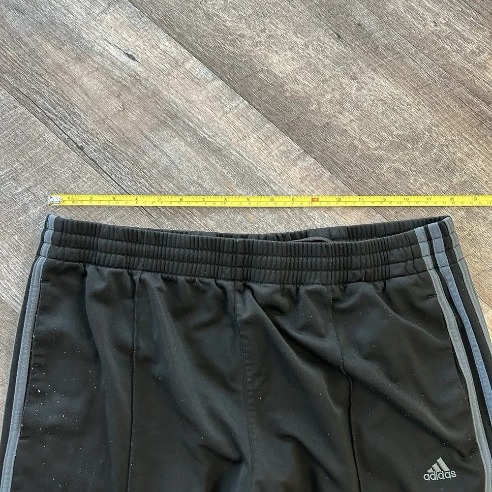 Vtg Adidas Track Pants Mesh Lined Striped Black Baggy 2000s Y2K Mens XL